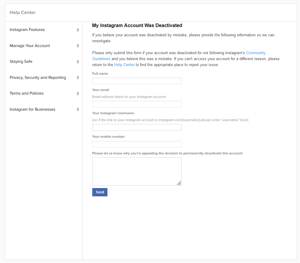 بازگردانی پیج اینستاگرام